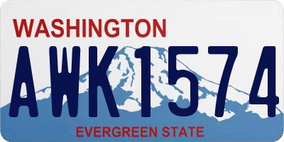 WA license plate AWK1574