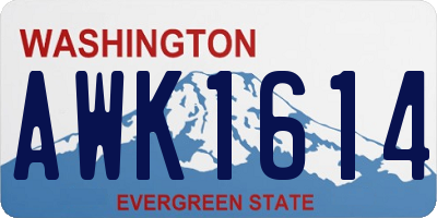 WA license plate AWK1614