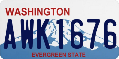 WA license plate AWK1676