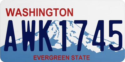 WA license plate AWK1745