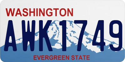 WA license plate AWK1749