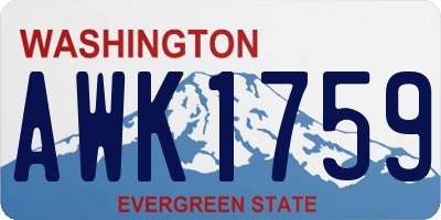 WA license plate AWK1759