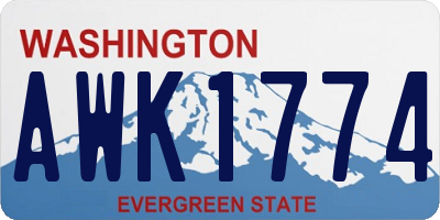 WA license plate AWK1774