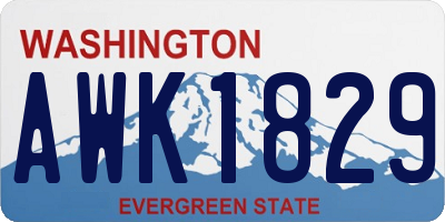 WA license plate AWK1829