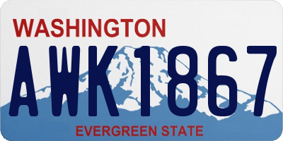 WA license plate AWK1867