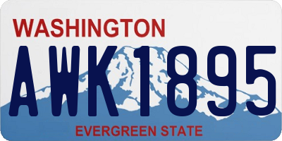 WA license plate AWK1895