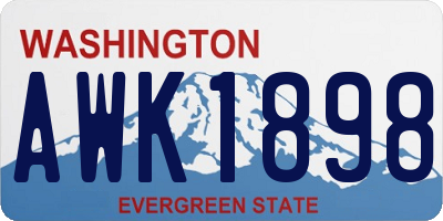 WA license plate AWK1898