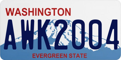 WA license plate AWK2004