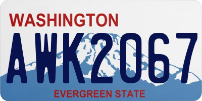 WA license plate AWK2067