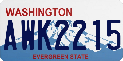 WA license plate AWK2215