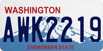 WA license plate AWK2219