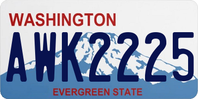 WA license plate AWK2225