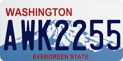 WA license plate AWK2255