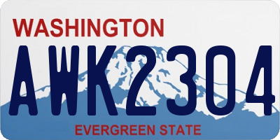 WA license plate AWK2304