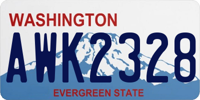 WA license plate AWK2328