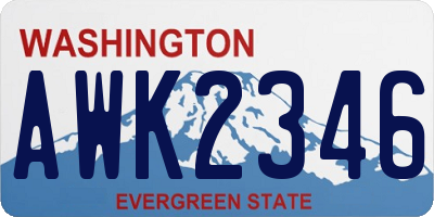 WA license plate AWK2346