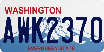 WA license plate AWK2370