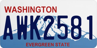 WA license plate AWK2581