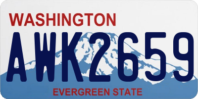 WA license plate AWK2659