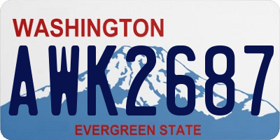 WA license plate AWK2687