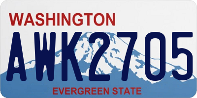 WA license plate AWK2705