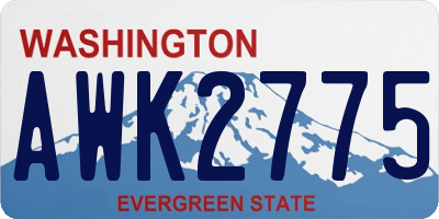 WA license plate AWK2775