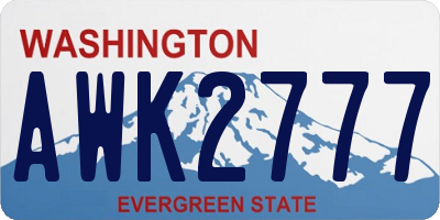 WA license plate AWK2777