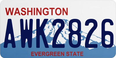 WA license plate AWK2826