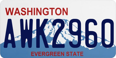 WA license plate AWK2960
