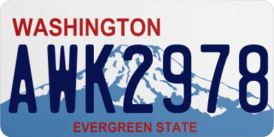 WA license plate AWK2978