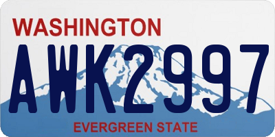 WA license plate AWK2997