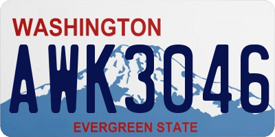 WA license plate AWK3046