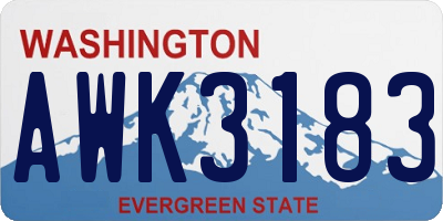 WA license plate AWK3183