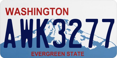 WA license plate AWK3277