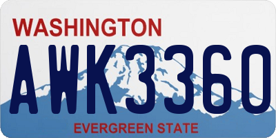 WA license plate AWK3360