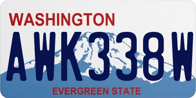 WA license plate AWK338W