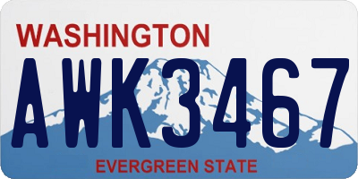 WA license plate AWK3467