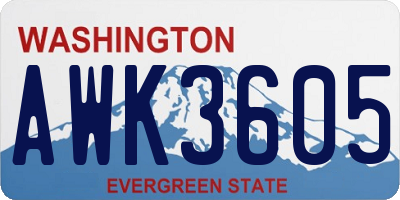 WA license plate AWK3605