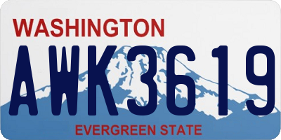 WA license plate AWK3619