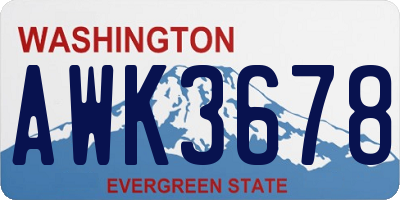 WA license plate AWK3678