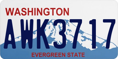 WA license plate AWK3717