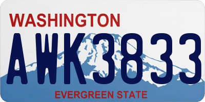 WA license plate AWK3833