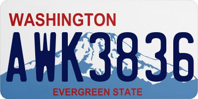 WA license plate AWK3836