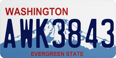 WA license plate AWK3843