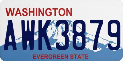 WA license plate AWK3879
