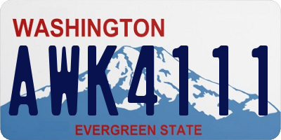 WA license plate AWK4111