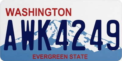 WA license plate AWK4249