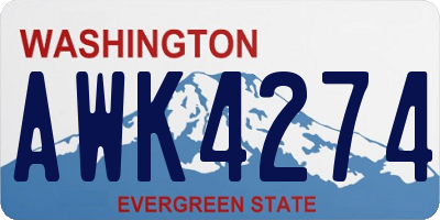 WA license plate AWK4274
