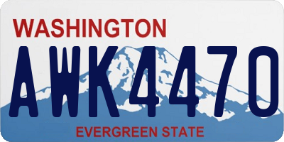 WA license plate AWK4470