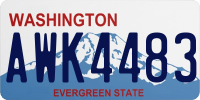 WA license plate AWK4483